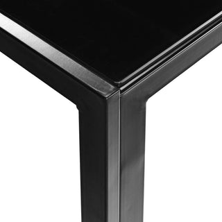 Sunvega Modern Glass Top Dining Table with Steel Frame for 4 Seats
