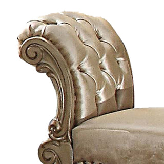 Sunvega Antique Contrast Finish Poly Resin Vanity Stool with Nailhead Trim