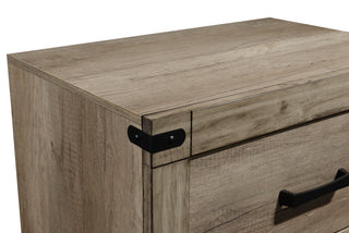 Sunvega Contemporary Rustic Five Drawer Chest with Melamine Finish and Metal Hardware