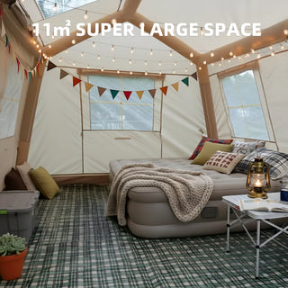 Sunvega 420D Oxford Inflatable Tent with Awning for Family Camping 4/6/8 Person