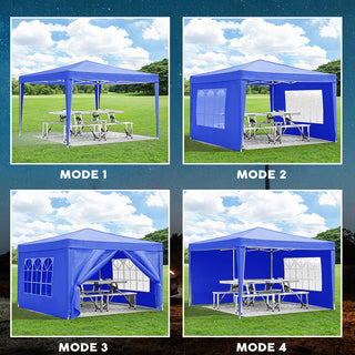 Sunvega 10'x10' Folding Canopy with 4 Removable Sidewalls and Gazebo for Outdoor Events