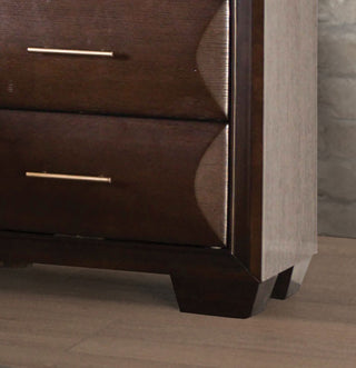 Sunvega Transitional Espresso Solid Wood Chest with Felt-Lined Drawers
