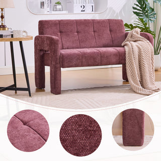 Sunvega Nordic Modern Upholstered Sofa with Dual Armrests for Living Room and Bedroom