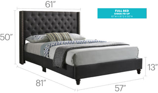 Sunvega Elegant Transitional Full Upholstered Bed with Durable Upholstery and Sleek Silhouette