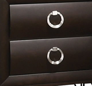 Sunvega Contemporary Dark Merlot Finish Nightstand with Two Curved Drawers