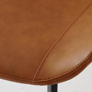 Sunvega Modern Leather Dining Chair with Sleek Metal Legs and Upholstered Cushion Seat