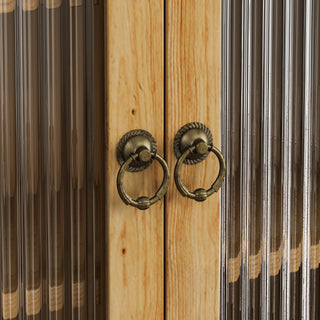 Sunvega Vintage Double Door Wall Cabinet with Three Removable Storage Shelves and Towel Rack