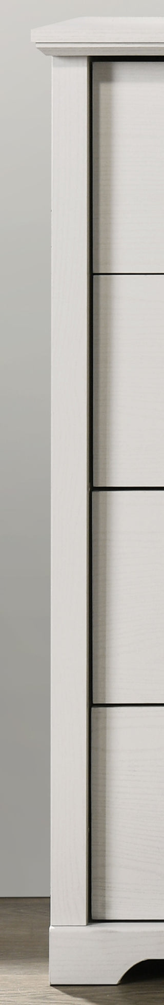 Sunvega Elara White 4-Drawer Chest with Black Metal Handles and PU Finish