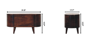 Sunvega Solid Mango Wood Light Walnut Rounded Lid-up Blanket Storage Box