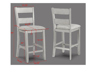 Sunvega Farmhouse Style Black Gray Two Tone Finish Square Counter Height Dining Set
