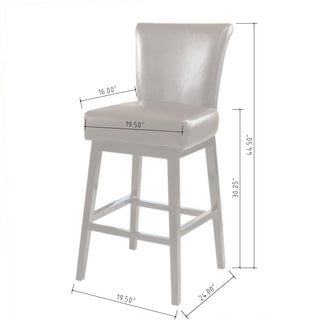 Sunvega 30.25'' High Swivel Bar Stool with Ergonomic Backrest and Leather Seat