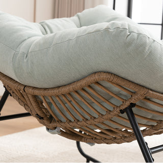 Sunvega Wicker Papasan Lounge Rocking Chair for Indoor and Outdoor Relaxation
