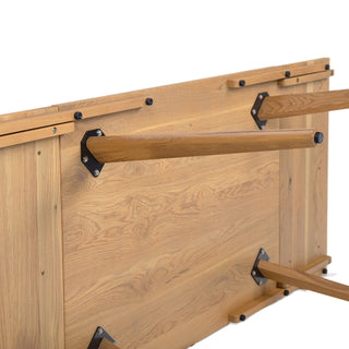 Sunvega Solid Red Oak Wood Bench with Tapered Legs for Dining and Entryway