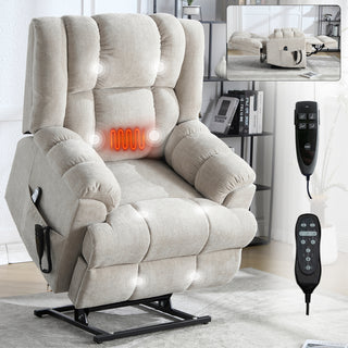Sunvega Dual Motor Lift Recliner Chair with Massage Lumbar Heat and Power Remote