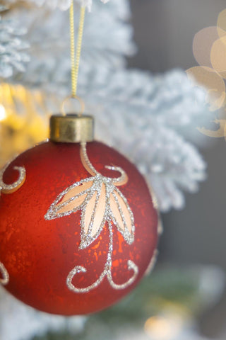 Sunvega Glass Glitter Painted Christmas Ball Ornaments Set of 12 for Holiday Decor