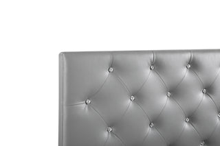 Sunvega Pink Faux Leather Tufted Panel Headboard with Adjustable Height