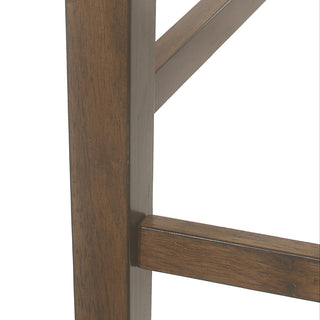 Sunvega Farmhouse Upholstered Rubberwood Counter Stools with Ladder Back Set of 2