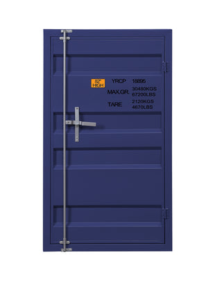 Sunvega KD Metal Cargo Blue Storage Chest with Recessed Panels and Lock