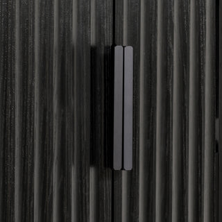 Sunvega Elegant French Refrigerator-Inspired Fluted Pantry Cabinet with 2 Drawers