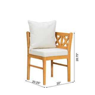 Sunvega Handwoven Rattan Dining Chairs Set of 2 with Solid Wood Legs