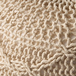 Sunvega Knitted Cotton Round Pouf for Cozy Seating and Footrest in Living Room