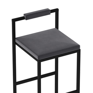 Sunvega Upholstered Velvet Bar Stools Set of 2 with Slim Metal Legs for Kitchen Counter