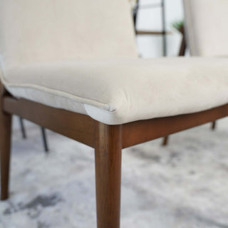 Sunvega Mid-Century Modern Velvet Dining Chair Set Of 2 With Solid Wood Legs