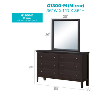 Sunvega Primo G1300-D Espresso Dresser with Durable Print Finish