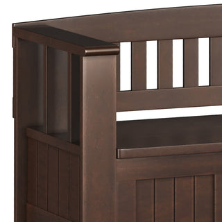 Sunvega Solid Wood Entryway Storage Bench with Shelf and Lift Up Lid