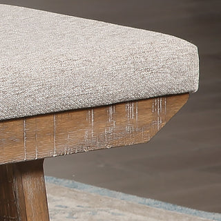 Sunvega Rustic Driftwood Finish Pine and Rubberwood Upholstered Bench