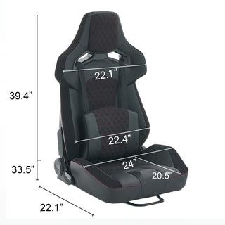 Sunvega Universal PVC Bucket Style Reclinable Sport PU Leather Simulator Racing Seat