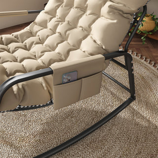 Sunvega Rocking Chair with Storage Cushions Armrests All-Season Comfort Lounge Recliner