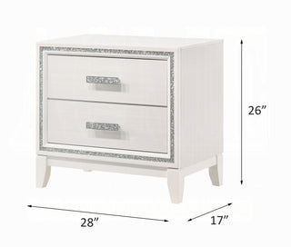 Sunvega Contemporary Modern Weathered Black Nightstand with Two Storage Drawers
