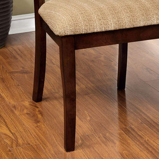 Sunvega Brown Cherry Padded Fabric Side Chairs Set of 2 for Dining Room