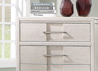 Sunvega Transitional White Solid Wood Chest with English Dovetail Five Drawers