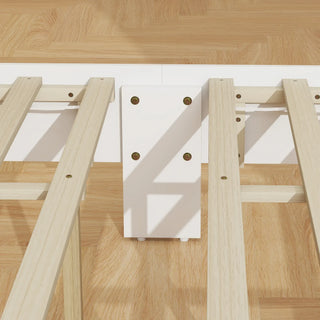 Sunvega Modern Minimalist Full Bed Frame with Headboard and Wood-Grain Tops
