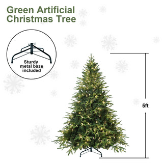 Sunvega 4ft Pre-Lit Artificial Christmas Tree with 150 Warm White Incandescent Lights