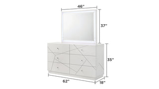 Sunvega Lacquer Frame Mirror with Integrated LED Lighting for Modern Decor