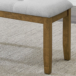 Sunvega Light Gray Fabric Upholstered Tufted Dining Bench for Two Seating