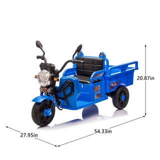 Sunvega 3-Wheel Electric Cargo Truck with LED Lights Music and Anti-Slip Wheels