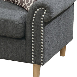 Sunvega Reversible Velvet Sectional Sofa Set with Two Accent Pillows