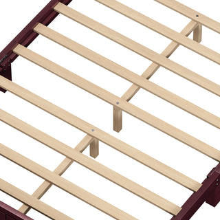 Sunvega Vintage Queen Bed Frame with Headboard and Slats Support