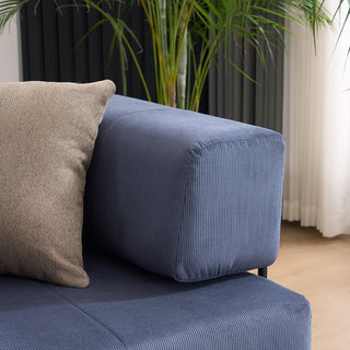 Sunvega High Quality Corduroy Folding Sofa Bed with 2 Pillows and Foam Spring Mattress