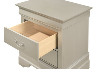 Sunvega Silver Champagne Nightstand with Two Drawers for Compact Spaces