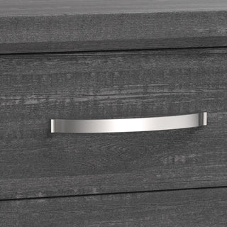 Sunvega Modern Gray Wood Nightstand with Two Drawers and Chrome Handles