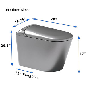 Sunvega Smart Toilet with Bidet Auto Open Close Seat Foot Sensor LED Night Light