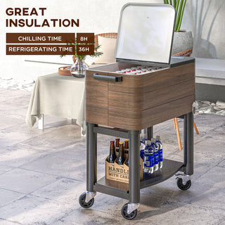 Sunvega Rolling Patio Cooler with Locking Wheels and 60 Quart Capacity