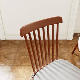 Sunvega Solid Wood Windsor Kitchen Chairs with Cushioned Seats for Modern Dining