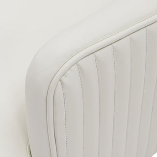 Sunvega Modern Taupe Dining Chair with Gold Legs and Leatherette Upholstery for Dining Room