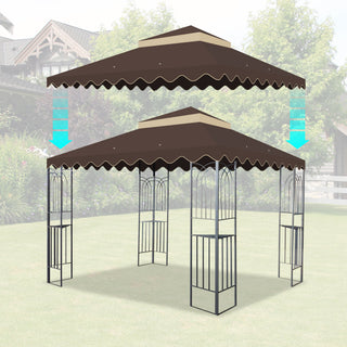 Sunvega 10x10 Ft Outdoor Patio Gazebo Replacement Canopy with Wavy Border